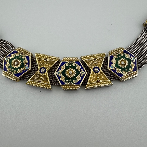 Vintage Sterling Silver and Enamel Byzantine Style Anatoli Desined Suite 128g - Picture 2 of 14